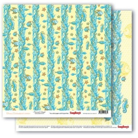 Papier do scrapbookingu dwustronny i jednostronny 30,5 x 30,5 cm OCEAN ENCHANTMENT 8 szt. ScrapBerry`s